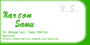 marton samu business card